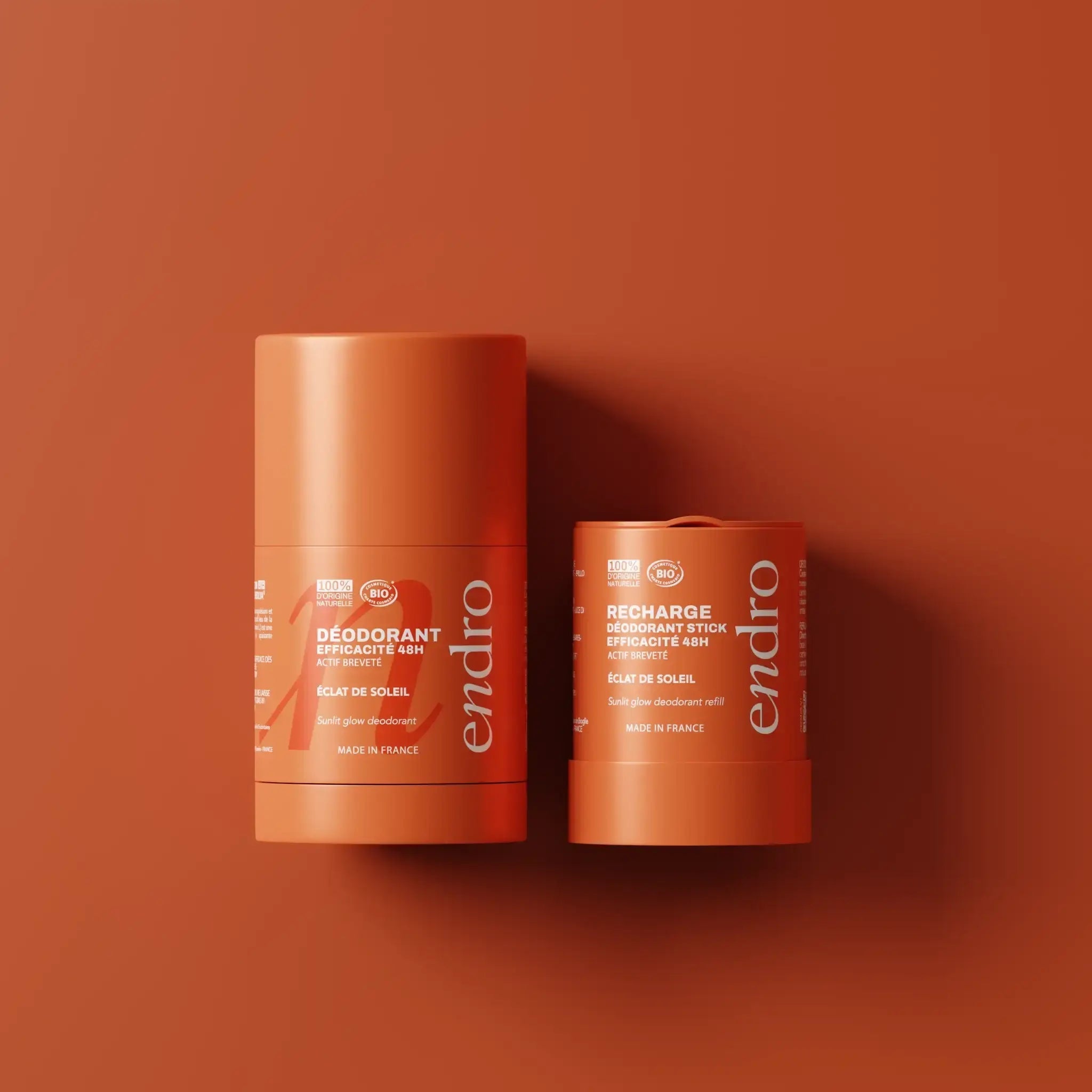 Duo déodorant stick & recharge 48H - Parfum Éclat de Soleil - Endro Cosmetiques