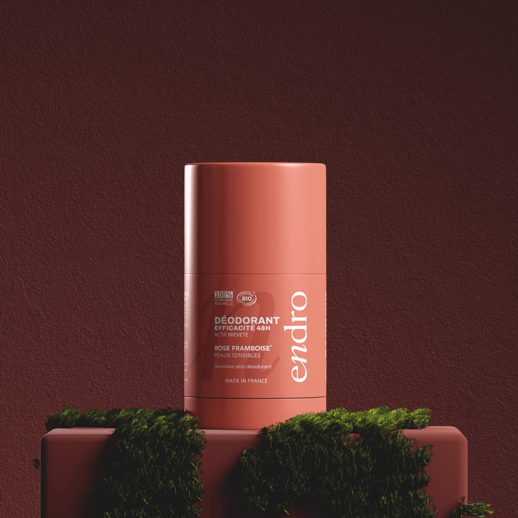 Duo déodorant stick & recharge 48H - Parfum rose - framboise - Endro Cosmetiques