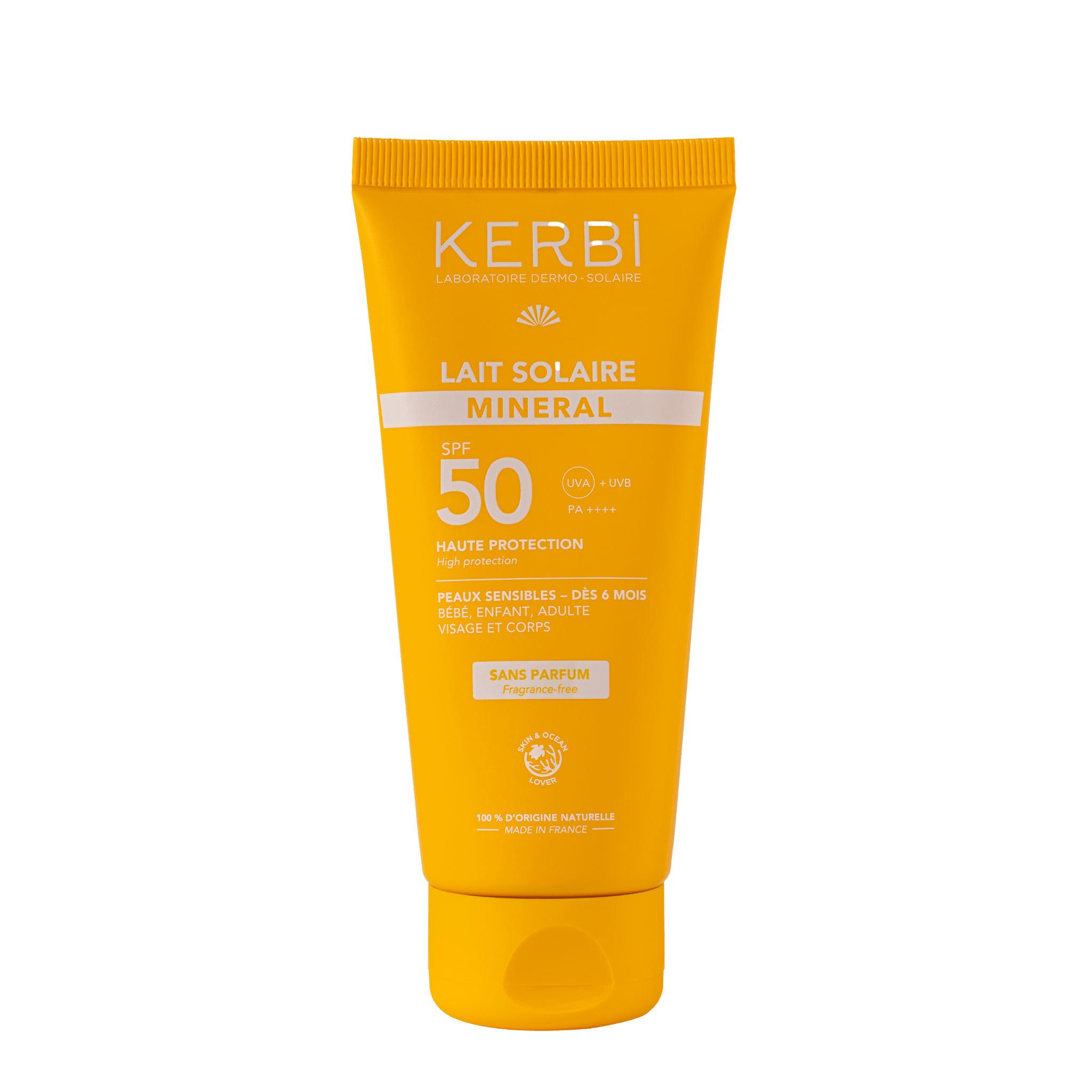 KERBI - Lait Solaire Mineral SPF50 - Sans Parfum - Endro Cosmetiques