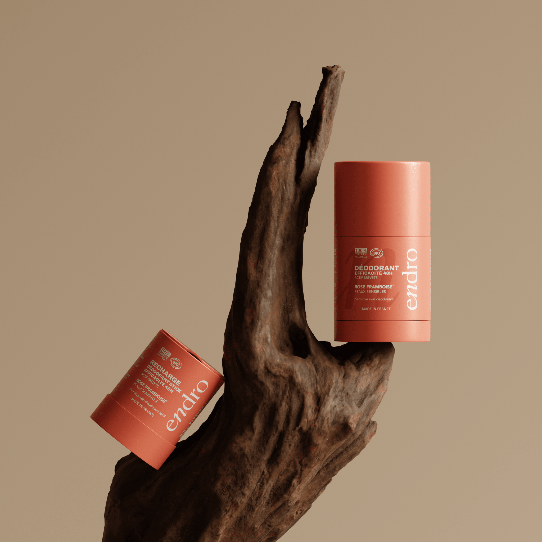 Recharge déodorant stick 48H - Parfum rose - framboise - Endro Cosmetiques