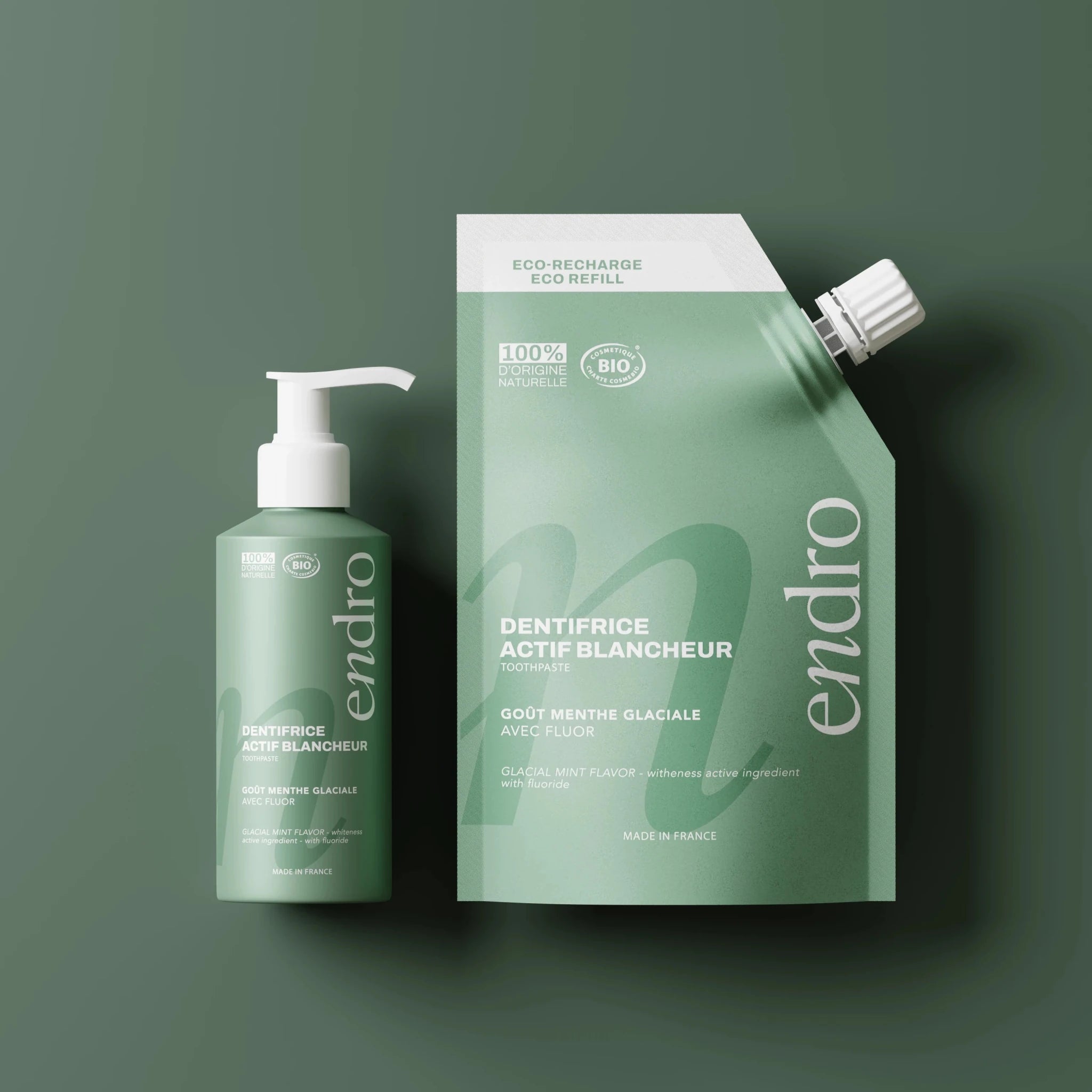 Duo Dentifrice Fluor Menthe + Recharge - Endro Cosmetiques