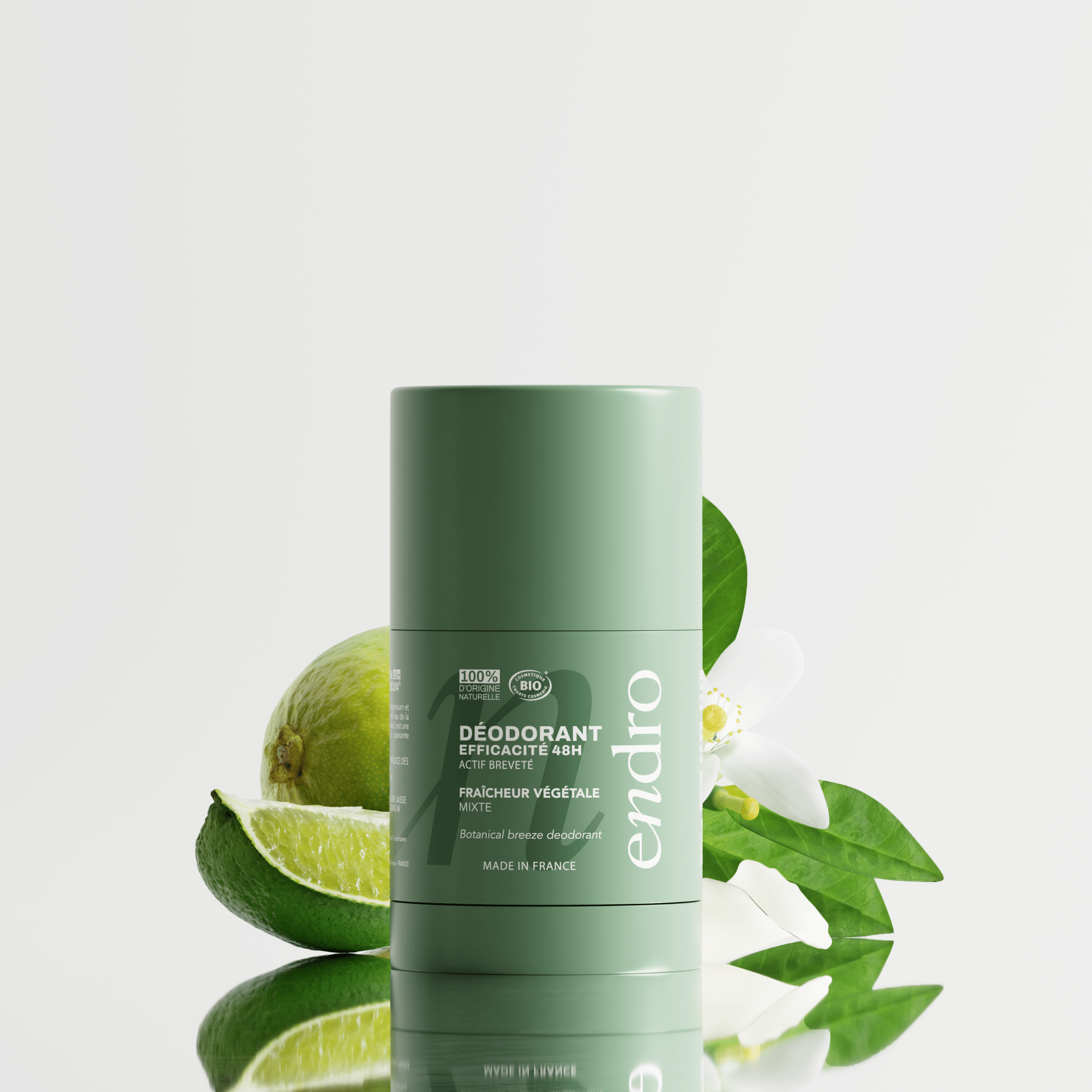 Duo déodorant stick & recharge mixte 48H - Parfum Fraîcheur Végétale - Endro Cosmetiques